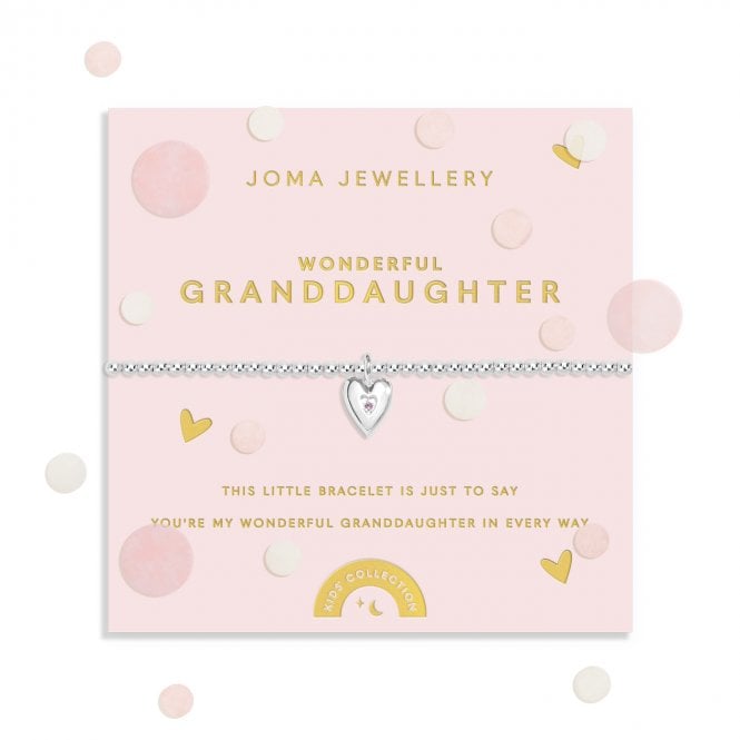 Joma Jewellery  Kids Confetti A Little 'Wonderful Granddaughter' Bracelet 15.5cm Stretch 