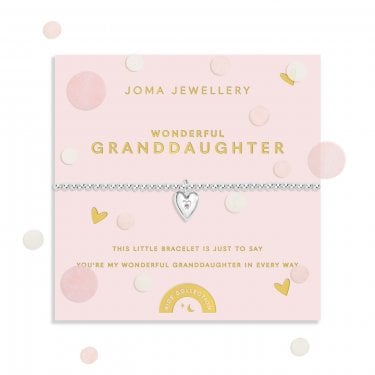 Joma Jewellery Kids Confetti A Little 'Wonderful Granddaughter' Bracelet 15.5cm Stretch 