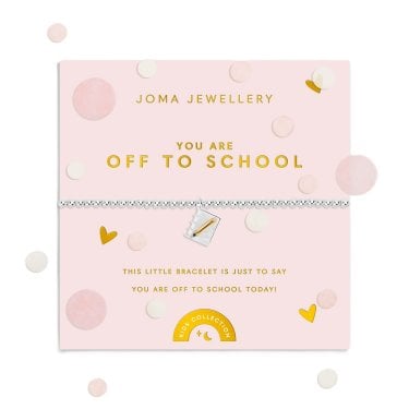Joma Jewellery Kids' Confetti A Little 'You Are Off To School' Silver Tone Bracelet 15.5cm Stretch