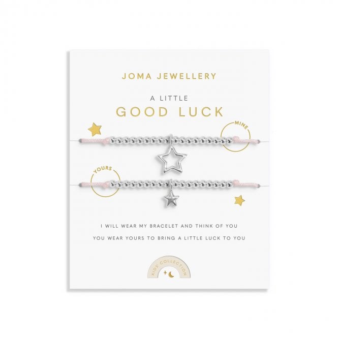 Joma Jewellery  Kids Duo A Little 'Good Luck' Adjustable Slider Bracelets 22.5cm, 24.5cm 