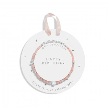 Joma Jewellery Kids Happy Little Moments 'Happy Birthday' Bracelet 15.5cm Stretch 