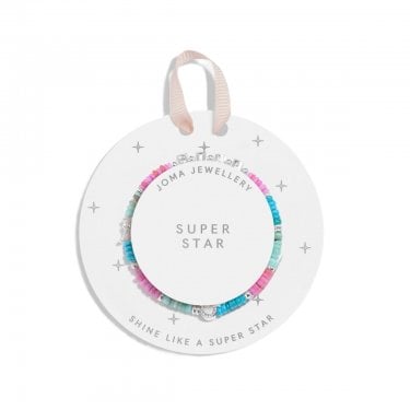 Joma Jewellery Kids' Happy Little Moments 'Superstar' Bracelet 15.5cm Stretch