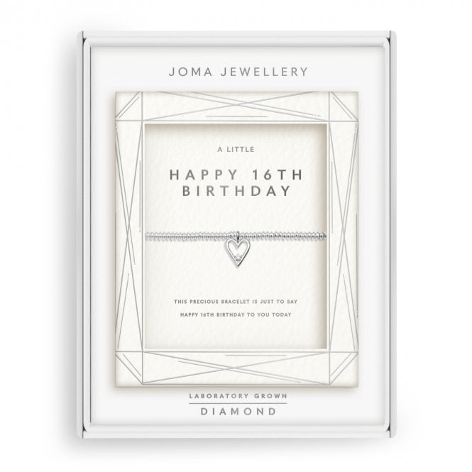 Joma Jewellery  Lab Grown Diamonds 'Happy 16th Birthday' Bracelet 17.5cm Stretch 