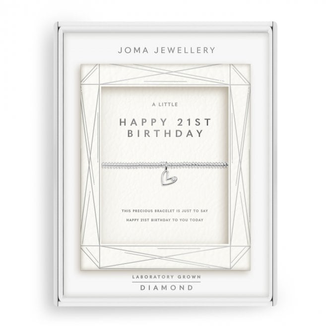 Joma Jewellery  Lab Grown Diamonds 'Happy 21st Birthday' Bracelet 17.5cm Stretch 