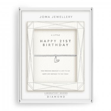Joma Jewellery Lab Grown Diamonds 'Happy 21st Birthday' Bracelet 17.5cm Stretch 