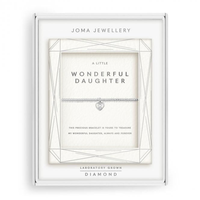 Joma Jewellery  Lab Grown Diamonds 'Wonderful Daughter' Bracelet 17.5cm Stretch  
