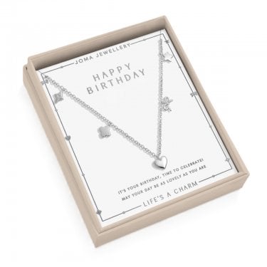 Joma Jewellery Life's A Charm 'Happy Birthday' Necklace 46cm + 5cm