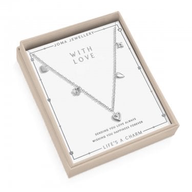 Joma Jewellery Life's A Charm 'With Love' Necklace  46cm + 5cm