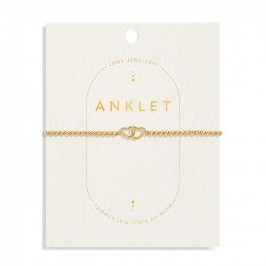 Joma Jewellery Linked Heart Gold Tone Anklet 23cm 