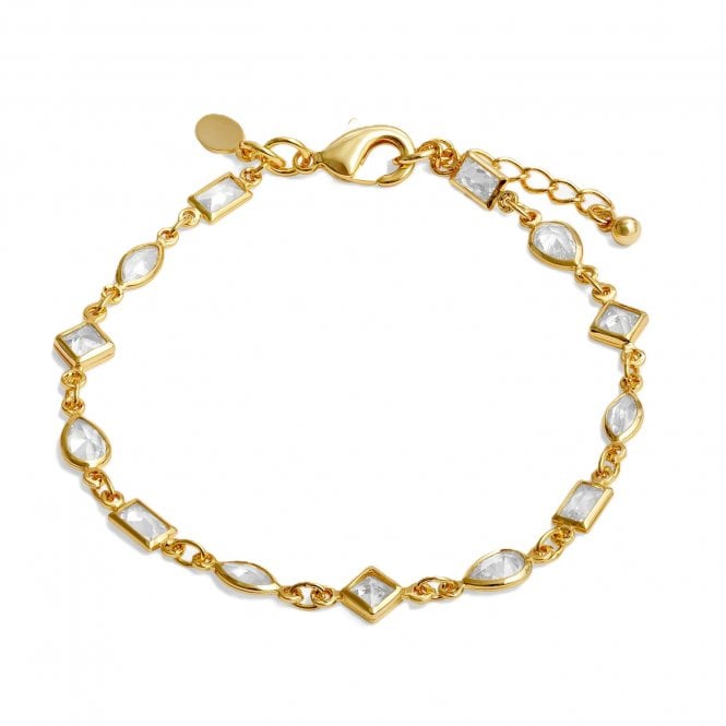 Joma Jewellery  Loved By You Gold Tone Multi CZ Chain Bracelet 18+3cm