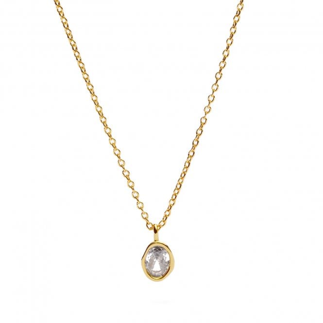 Joma Jewellery  Loved By You Gold Tone Organic CZ Necklace 46cm + 5cm