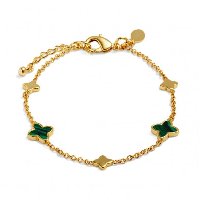 Joma Jewellery  Loved By You Green Clover Gold Tone Bracelet 18cm + 3cm