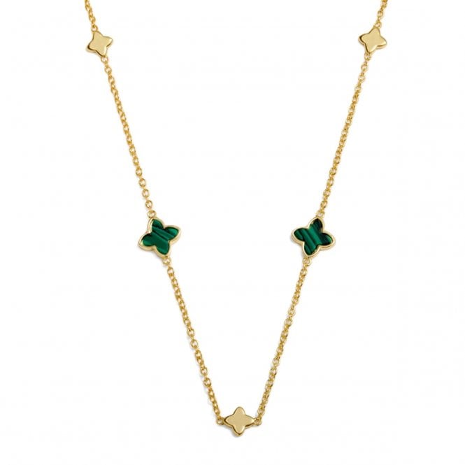 Joma Jewellery  Loved By You Green Clover Gold Tone Necklace 46cm + 5cm