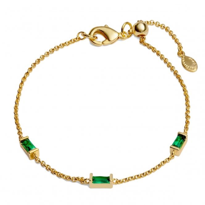 Joma Jewellery  Loved By You Green CZ Gold Tone Bracelet 18cm + 3cm