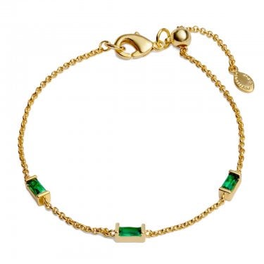 Joma Jewellery Loved By You Green CZ Gold Tone Bracelet 18cm + 3cm