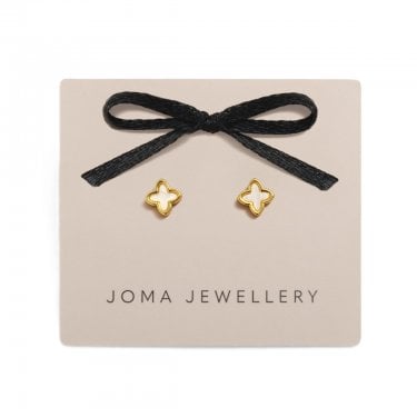 Joma Jewellery Loved By You Mother Of Pearl Clover Gold Tone Stud Earrings