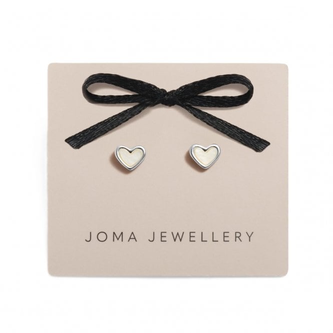 Joma Jewellery  Loved By You Mother Of Pearl Heart Stud Earrings