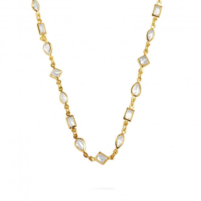 Joma Jewellery  Loved By You Multi CZ Gold Tone Chain Necklace 46cm + 5cm