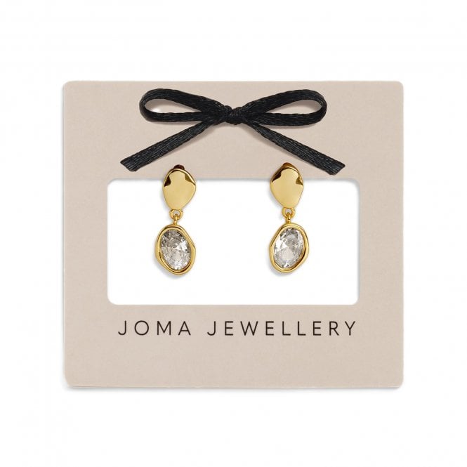 Joma Jewellery  Loved By You Organic Gold Tone CZ Stud Earrings