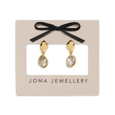 Joma Jewellery Loved By You Organic Gold Tone CZ Stud Earrings