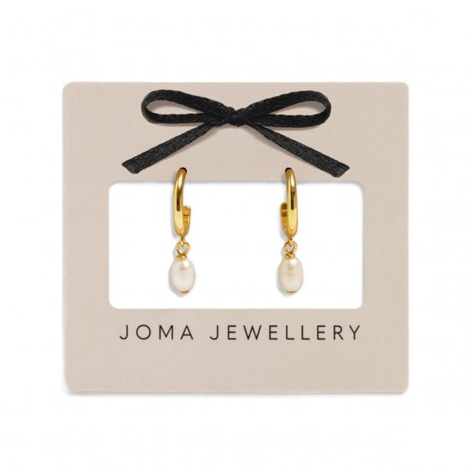 Joma Jewellery  Loved By You Pearl Hoop Gold Tone Drop Earrings