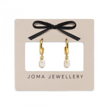 Joma Jewellery Loved By You Pearl Hoop Gold Tone Drop Earrings