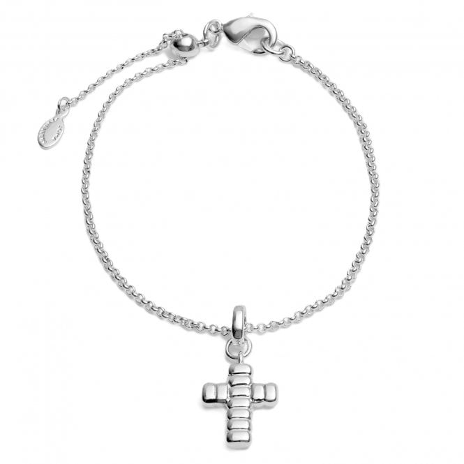 Joma Jewellery  Loved By You Silver Tone  Cross Bracelet 18cm + 3cm