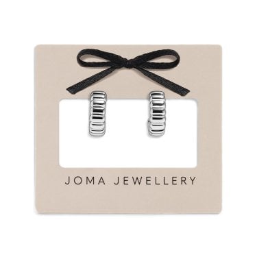 Joma Jewellery Loved By You Silver Tone Textured Hoop Earrings