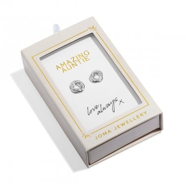Joma Jewellery Moments To Shine 'Amazing Auntie' Stud Earrings