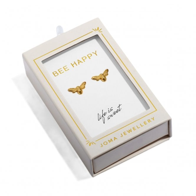 Joma Jewellery  Moments To Shine 'Bee Happy' Gold Tone Stud Earrings