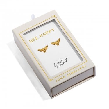 Joma Jewellery Moments To Shine 'Bee Happy' Gold Tone Stud Earrings