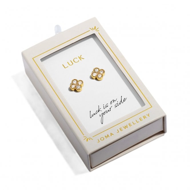 Joma Jewellery  Moments To Shine 'Luck' Gold Tone Stud Earrings 