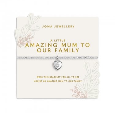 Joma Jewellery Mother's Day A Little 'Amazing Mum To Our Family' Bracelet 17.5cm Stretch