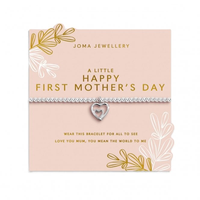 Joma Jewellery  Mother's Day A Little 'Happy First Mother's Day' Bracelet 17.5cm Stretch
