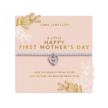 Joma Jewellery Mother's Day A Little 'Happy First Mother's Day' Bracelet 17.5cm Stretch