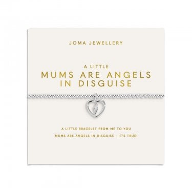 Joma Jewellery Mother's Day A Little 'Mums Are Angels In Disguise' Bracelet 17.5cm Stretch