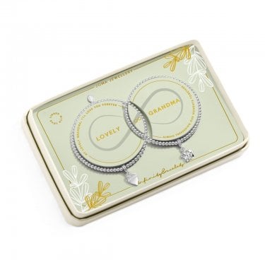Joma Jewellery Mother's Day Linked Infinity 'Lovely Grandma' Bracelets 17.5cm Stretch