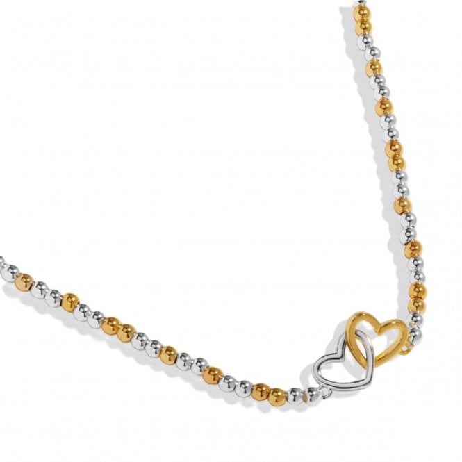 Joma Jewellery  Reva Linked Hearts Two Tone Necklace 46cm + 5cm 