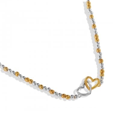 Joma Jewellery Reva Linked Hearts Two Tone Necklace 46cm + 5cm 