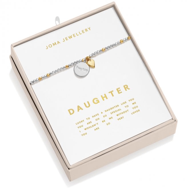 Joma Jewellery  So Loved 'Daughter' Two Tone Boxed Bracelet 17.5cm Stretch  