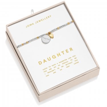 Joma Jewellery So Loved 'Daughter' Two Tone Boxed Bracelet 17.5cm Stretch 