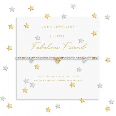 Joma Jewellery Sparkle Confetti A Little 'Fabulous Friend' Two Tone Bracelet 17.5cm Stretch 