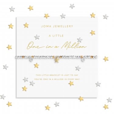 Joma Jewellery Sparkle Confetti A Little 'One In A Million' Two Tone Bracelet 17.5cm Stretch 