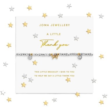 Joma Jewellery Sparkle Confetti A Little 'Thank You' Two Tone Bracelet 17.5cm Stretch