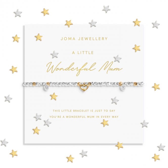 Joma Jewellery  Sparkle Confetti A Little 'Wonderful Mum' Two Tone Bracelet 17.5cm Stretch 