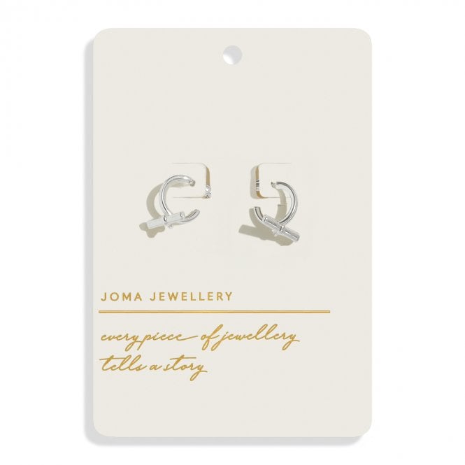 Joma Jewellery  Style Stories Heart T-Bar Hoop Earrings 16mm  