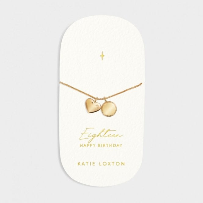 Katie Loxton  '18th Birthday' Waterproof Gold Sentiment Bracelet 18cm + 3cm  