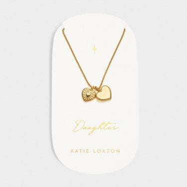 Katie Loxton 'Daughter' Waterproof Gold Charm Necklace 40cm + 5cm