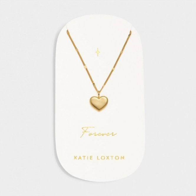 Katie Loxton  'Forever' Waterproof Gold Heart Necklace 40cm + 5cm