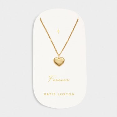 Katie Loxton 'Forever' Waterproof Gold Heart Necklace 40cm + 5cm